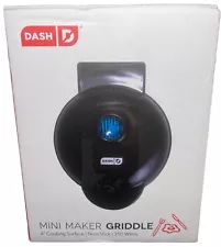 Dash Maker Mini Round Electric Griddle Machine For Individual Pancakes Black