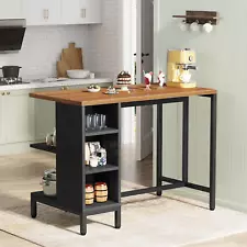 New ListingKitchen Island, Kitchen Shelf Kitchen Bar Table with 5 Open Storage Shelves and