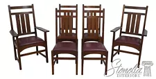 63765EC: Set of 6 STICKLEY Mission Oak Arts & Crafts Dining Room Chairs