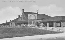 Railroad Train Station Depot Eau Claire Wisconsin WI Reprint Postcard