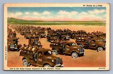 Postcard Vtg Texas Ready For A Hike Life In The Army Camps San Antonio