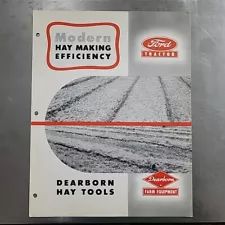 Dearborn Hay Tools Vintage Ad Sales Brochure For Ford Tractors Mower Rake Rack