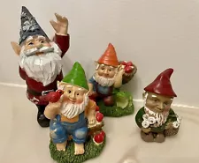 Small Garden Gnomes Lot Of 4 Fairy Garden Shelf Sitters Mini Gnome Gifts