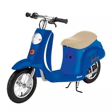 Razor Pocket Mod Miniature Euro 24 Volt Electric Retro Scooter, Blue (Used)