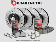 F&R BRAKENETIC Premium Drill Slot Brake Rotors+Ceramic Pads w/AKEBONO BPK47828