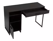 Wood Metal Desk Easy Assembly Furniture Versatile Sturdy Espresso Finish