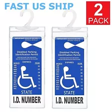 2x Handicap Parking Permit Placard Protector Cover Hanger Car Holder Hang Sleeve