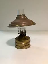 Small Brass Oil Lamp With Shade. Made In Germany.