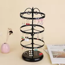 Hancda Jewelry Organizer Hanger Stand, 110 Pairs Earring Holder Rack black 3