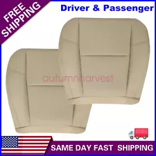 For 2007-2013 GMC Yukon Denali XL Driver & Passenger Leather AC Seat Cover Tan