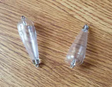 Two clear 1/4 oz Torpedo Floats - cast flies, live bait, poppers - Made in USA