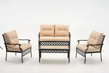 MCombo 4PCS Patio Furniture Sets with Coffee Table Love Seating for Outdoor