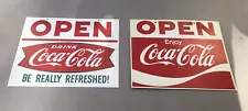 2 NOS Coca Cola "Open/Closed" Signs Plastic 1960’s 1970’s