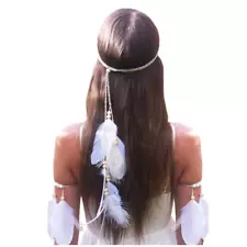 Feather Headband Hippie Indian Boho Hair Bands Tassel Bohemian Halloween Hair Ho