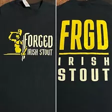 Adult Small Forged Irish Stout Beer T-Shirt Double Sided Print Shirt Black Tee S