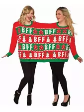 Forum Novelties BFF Ugly Christmas Sweater for Two, As Shown, Large