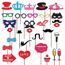 Wedding Photo Booth Props New Design Attached To The Stick US Seller, Ships Free