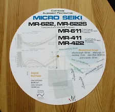 Micro Seiki MR-411/MR-422/MR-611/MR-622/MR-622S Tonearm Alignment Protractor