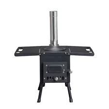 Outdoor Wood Burning Stove, Portable with Chimney Pipe for Tent,Cooking, Camping