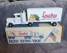 Lucky Food Centers Supermarket Vintage Wooden Semi Truck