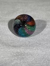 Marbles: Hand Made Art Glass Alloway Dichroic "Stardust"#629 1.36inch