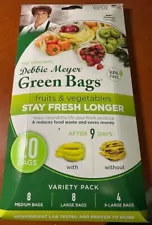 Debbie Meyer Green Bags 20-Pack (8M 8L 4XL) Keeps Fruits Vegetables Flower Fresh