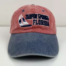 Tarpon Springs Florida Red & Blue Embroidered Strapback Dad Hat Adjustable