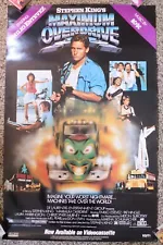 Vintage Original 1986 Maximum Overdrive Video Store Poster Rolled 40x25.5