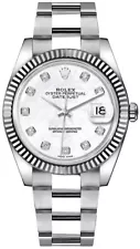 Rolex Datejust 41 Diamond Mens Fluted White Gold Bezel Dress Watch Online Sale