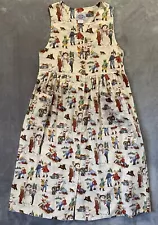 Vintage 90s Christmas Holiday Dress Flannel Snowman Ugly Christmas Sweater Small