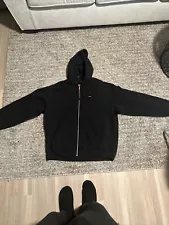 FW23 Supreme Small Box Zip Up Hooded Sweatshirt Black X-Large