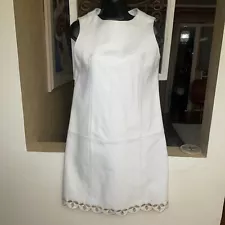 Woman’s White Leather Dress Size Medium Vintage