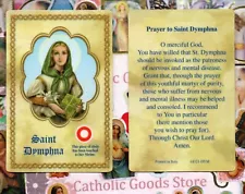 St. Dymphna (Patron of Stress, Anxiety & Mental Heath)-Relic Plastic Holy Card