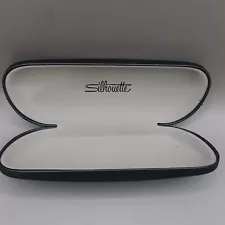 Silhouette eyeglasses case gunmetal gray hard size clamshell grey lined EUC