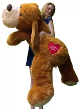 Personalized Big Plush Puppy Dog 5 Feet Long Soft, Your Message Custom Imprinted