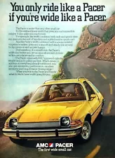 1975 AMC Pacer X Hatchback Coupe photo "Widest Small Car" vintage print ad