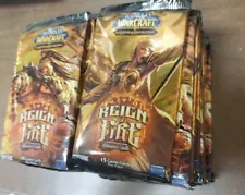 World Of Warcraft Reign Of Fire 3 pack lot Booster Pack WoW TCG TIGER MOUNT ?