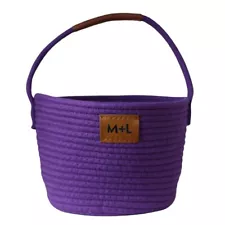 Maple + Lark Woven Cotton Rope Basket For Storage 8.5" x 6.5" - Purple - New