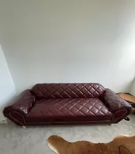 Antique Red Leather Couch