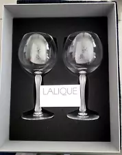 LALIQUE ROYAL CRYSTAL WINE GLASS NO. 4 SET OF 2 NEW IN BOX