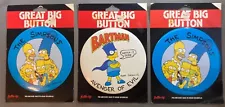 1990 The Simpsons Family Portrait Great Big Button Pin and Easel Back Style