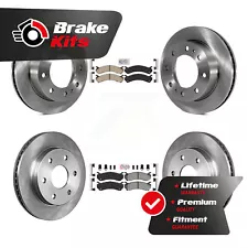 Front Ceramic Rear Semi-Metallic Pads And Disc Brake Rotors Kit For