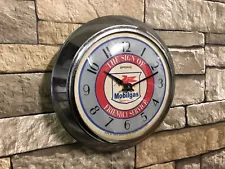 VTG MOBIL OIL OLD “PEGASUS SERVICE”GAS STATION ADVERTISING WALL CLOCK SIGN GLOBE