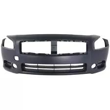 Front Bumper Cover For 2009-2014 Nissan Maxima w/ fog lamp holes Primed