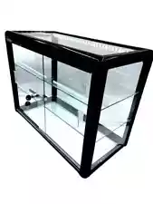 Glass Counter Display Case w/ led lights- Black