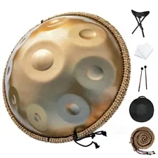 HANDPAN 440Hz D Minor 10 Note Handle Steel Tongue Drum Large Percussion Handpan