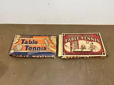 Vintage Ping Pong Game Lot paddles net Springfield Forest Hills Table Tennis box