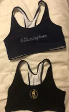 Champion (2 For Sale) Womens Sports Bra Blue Black Racerback Size Large XL BG