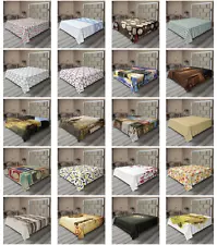 Ambesonne Vintage Summer Flat Sheet Top Sheet Decorative Bedding 6 Sizes