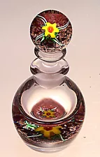 Charles KAZIUN Miniature Perfume Bottle w/ Yellow Spider Lily Base and Stopper